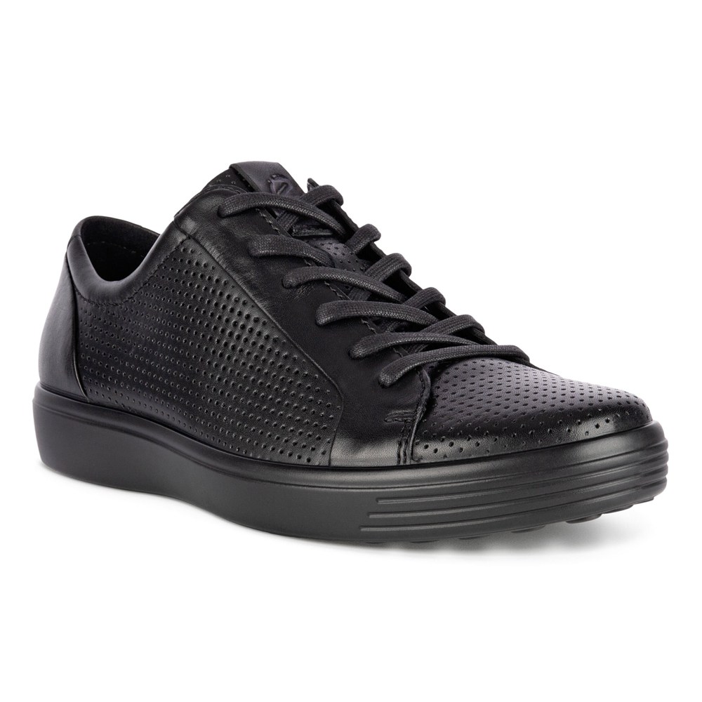 ECCO Mens Sneakers Black - Soft 7 Laced - NHL-146038